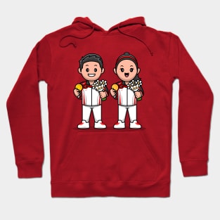 Cute Boy And Girl Winning Champion Cartoon Hoodie